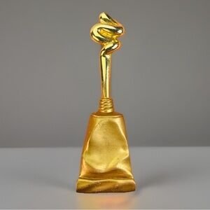 Vintage JJ Wearable Artifacts large squeezed paint tube Goldtone Brooch Pin